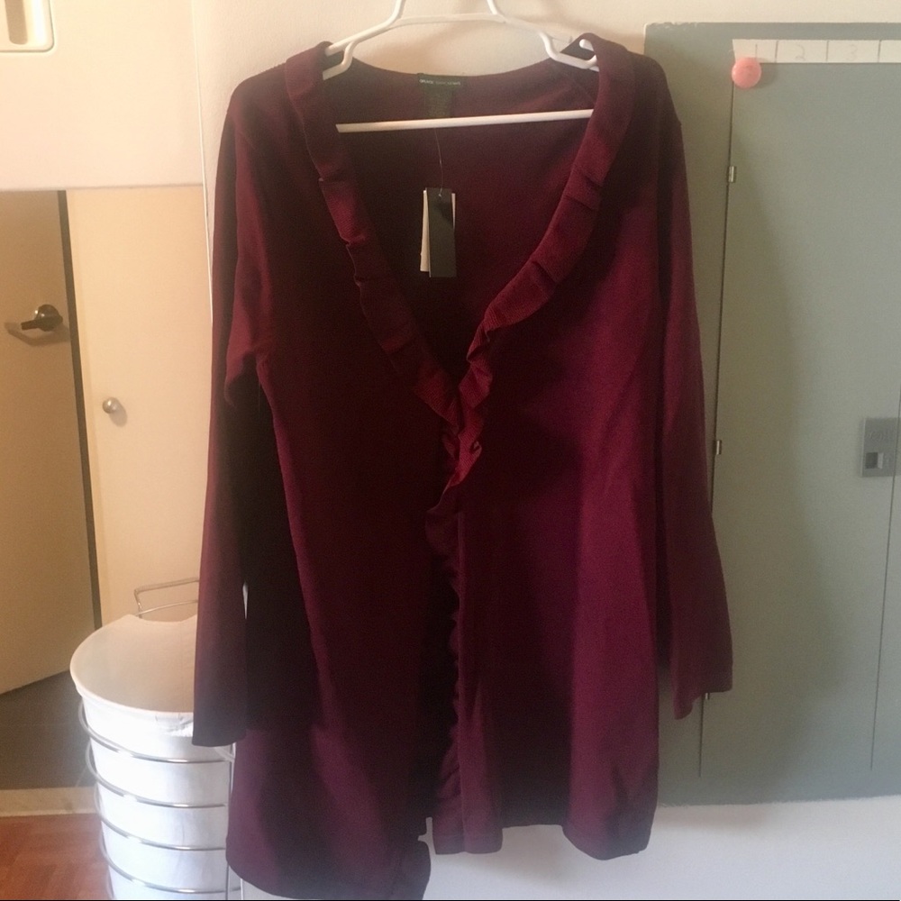 🆕 Grace Dane Lewis Long Ruffled Duster Cardigan